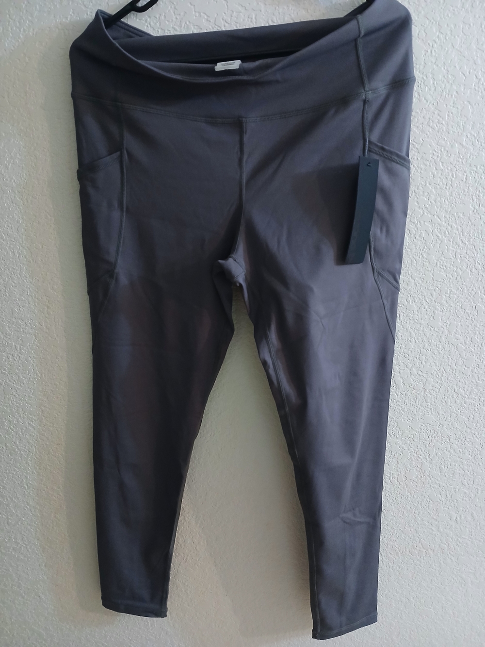 Mono B Olive Gray Active Leggings with Side Pocket